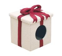 MagiDeal Lits pour Chats de boîte de Noël Tente pour Chats Maisons pour Chiots Hiver Amovible Doux Pliable pour Chats pour Chatons Chiots Chats, Blanc
