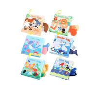MagiDeal Livre de bain en tissu pour bébé, 6 pièces, jouets interactifs d'apprentissage précoce, jouets Montessori, livres sensoriels pour bébés, nouveau-nés