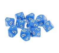 MagiDeal Lot 10pcs Dés Polyédriques Nombres Dice D10 16mm pour D&D TRPG Jeux de Table - Bleu