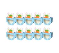MagiDeal Lot de 10 boîtes à bonbons pliables en carton, portables et polyvalentes, idéales pour les fêtes de mariage, Bleu