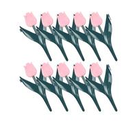 MagiDeal Lot de 10 Bordures de Jardin en Forme de Tulipes, décoration de pelouse extérieure, Facile à Installer, Fleur Rose
