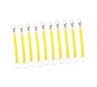MagiDeal Lot de 10 porte-clés à cordon spiralé anti-perte, porte-clés rétractable à ressort, Jaune