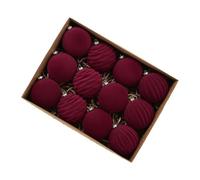 MagiDeal Lot de 12 Boules de Noël décoratives Uniques et Pratiques pour Sapin de Noël, décoration de Noël pour Les Vacances en intérieur, Bordeaux