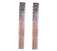 MagiDeal Lot de 12 extensions de cheveux à paillettes et à, résistantes à la chaleur, de 50 cm, pour cadeaux, mariages, déguisements et concerts, Coloré