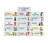 MagiDeal Lot de 16 Affiches éducatives sur Les règles de Classe, Les Bonnes habitudes et Les Bonnes manières, décoration Murale pour l'apprentissage au