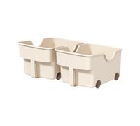 MagiDeal Lot de 2 bacs de rangement pour armoires de cuisine, boîte de rangement pour aliments, conteneur à roulettes profond pour sous-évier, comptoir de