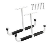 MagiDeal Lot de 2 crochets de rangement suspendus pour garage, utilitaires et polyvalents, en fer, pour vélo ou kayak. Fixation au plafond, Blanc