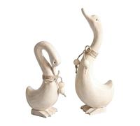 MagiDeal Lot de 2 Figurines en Bois Représentant Un Canard, Sculpture Animale, Statues de Canards Décorer Soi-Même, Cadeau d'anniversaire, Ornement pour étagère Ou Centre