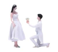 MagiDeal Lot de 2 Figurines Miniatures de Couple à L'échelle 1/64, En Résine, pour Bureau.