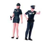 MagiDeal Lot de 2 figurines miniatures de police à l'échelle 1/64, figurines de personnages miniatures, objets de collection, ornements peints,