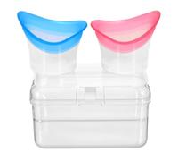 MagiDeal Lot de 2 gobelets de lavage oculaire en silicone avec récipient de rangement, gobelets de nettoyage doux pour le nettoyage et l'élimination de la, Rose et Bleu