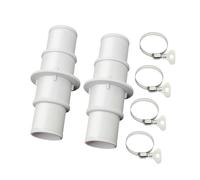 MagiDeal Lot de 2 raccords de Tuyau de Piscine de 3,8 cm ou 3,8 cm, pour piscines, Joint étanche Pratique, Robuste, avec 4 Colliers de Serrage, Blanc