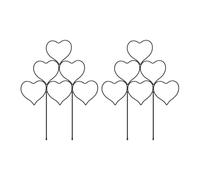 MagiDeal Lot de 2 Treillis décoratifs en métal en Forme de cœur pour Plantes grimpantes, Support pour clématites, Plantes en Pot, Lierre, Noir