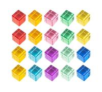 MagiDeal Lot de 20 blocs de construction en acrylique à empiler, haute transparence, lisses, entraînement sensoriel, jeu éducatif pour enfants, Cube