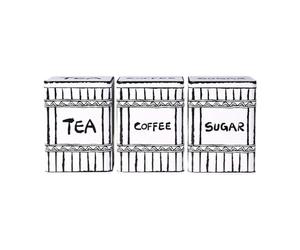 MagiDeal Lot de 3 boîtes hermétiques pour thé, café, sucre, avec couvercle, pour la cuisine et le comptoir, Style C