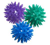 MagiDeal Lot de 3 Boule de Massage Spikey Balle à Picots Masseur Pieds, Dos, Epaules, Bras Soulagement du Stress Réflexologie Acupression (6cm, Violet Bleu Vert Foncé)