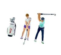 MagiDeal Lot de 3 figurines de personnes à l'échelle 1/64 avec sac de golf, modèle en résine, décoration de table de sable, ornement de bureau, miniatures