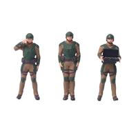 MagiDeal Lot de 3 figurines miniatures à l'échelle 1/64 pour diorama, décor réaliste peint, accessoires photo et décoration de maison de poupée.