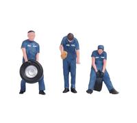 MagiDeal Lot de 3 figurines miniatures à l'échelle 1/64 représentant un mécanicien automobile. Accessoires photo et objets de collection. Petit diorama.