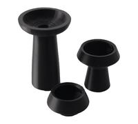 MagiDeal Lot de 3 pots de fleurs à l'échelle 1/12, accessoires pour maison de poupée, mini-ornements décoratifs à faire soi-même, pour rebord de fenêtre, Noir