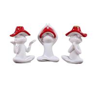 MagiDeal Lot de 3 statuettes de grenouilles en méditation, sculptures animales, cadeau décoratif pour le, figurines miniatures de grenouilles pour