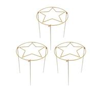 MagiDeal Lot de 3 Supports pour Plantes, Cadre métallique, Support pour légumes, Hoya, décoratif d'intérieur, lys, tomates, Plantes grimpantes, Doré