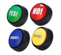 MagiDeal Lot de 4 Boutons sonores, Effets sonores, Jouets Amusants, réponses aux Jeux, buzzers pour Le Dressage des Animaux, Concours, Quiz, Jeu interactif