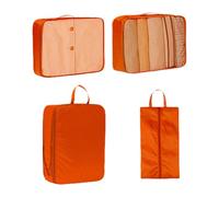 MagiDeal Lot de 4 Cubes de Rangement pour Bagages de, organisateurs de Bagages, Sacs de Rangement étanches et Peu encombrants pour Les Vacances, Orange