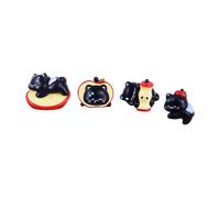 MagiDeal Lot de 4 figurines 3D en résine pour écran d'ordinateur, décorations de petits chats, cadeaux à collectionner, pour étagère de bureau