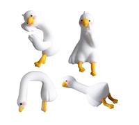 MagiDeal Lot de 4 figurines artisanales 3D en forme d'oie pour écran d'ordinateur, décorations de collection, sculptures, cadeaux, pour chaises de