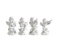 MagiDeal Lot de 4 Mini Statues de en résine, Sculptures Musicales, Figurines de Bureau Blanches, Petits, pour Salon, Bar, Noël, hôtel