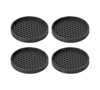 MagiDeal Lot de 4 patins antidérapants en caoutchouc pour roulettes, protection de sol ronde de qualité supérieure pour chaises, bureaux, canapés, meubles et, 10 Cm X 0.4 Cm