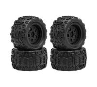 MagiDeal Lot de 4 pneus de voiture RC 1/18, diamètre de 2,8 pouces, avec moyeux, installation facile, accessoires, pièces de rechange, Noir