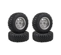 MagiDeal Lot de 4 pneus pour voiture radiocommandée à l'échelle 1:12, accessoires de remplacement et d'amélioration pour véhicule tout-terrain MN72, Titane