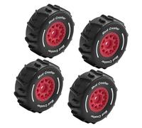 MagiDeal Lot de 4 pneus RC à l'échelle 1/16 pour parcours court, accessoires de pièces de rechange, composants robustes, roues flottantes RC pour, Rouge