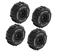 MagiDeal Lot de 4 pneus RC à l'échelle 1/16 pour parcours court, accessoires de pièces de rechange, composants robustes, roues flottantes RC pour, Noir