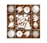 MagiDeal Lot de 46 Boules décoratives à Suspendre pour Sapin de Noël, idéales pour décorer Un Mur, Une Maison ou Un Porche, Champagne Blanc