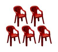 MagiDeal Lot de 5 chaises miniatures pour garage, diorama, atelier, décoration, miniature, échelle 1/64, Rouge