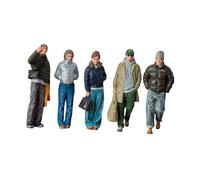 MagiDeal Lot de 5 figurines miniatures à l'échelle 1/64 représentant des hommes et des femmes marchant en hiver, peintes à la main, pour la décoration de