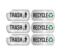 MagiDeal Lot de 6 autocollants pour poubelles et recyclage, à coller soi-même, pour différencier les poubelles, trier les déchets, pour bar, maison, extérieur, Argent