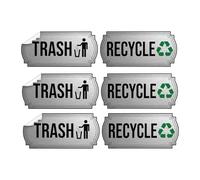 MagiDeal Lot de 6 autocollants pour poubelles et recyclage, à coller soi-même, pour différencier les poubelles, trier les déchets, pour bar, maison, extérieur, Couleur Acier
