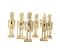MagiDeal Lot de 6 de Noël en Bois à Faire soi-même, décorations de Bureau à Peindre, marionnettes pour Salon ou Bureau