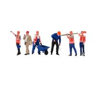 MagiDeal Lot de 6 figurines miniatures à l'échelle 1/50, accessoires de scène miniatures, figurines d'ouvriers peintes à la main pour diorama, Style A