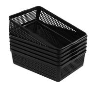 MagiDeal Lot de 6 paniers de Rangement Noirs pour dossiers, collations, présentoirs, bacs de Rangement pour Placard, comptoir, Garde-Manger, vanité