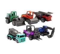 MagiDeal Lot de 6 véhicules de chantier en alliage, excavatrice, malaxeur, camion, jouet pour enfants, cadeau d'anniversaire pour garçons