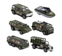 MagiDeal Lot de 6 véhicules en alliage à traction arrière, 2,7 à 3,2 pouces, pour une reconnaissance amusante des véhicules, certaines articulations mobiles, Style A