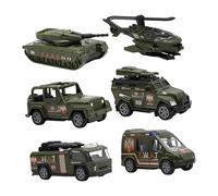 MagiDeal Lot de 6 véhicules en alliage à traction arrière, 2,7 à 3,2 pouces, pour une reconnaissance amusante des véhicules, certaines articulations mobiles, Style B