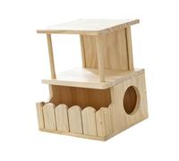 MagiDeal Maison en Bois pour Chinchillas, abri pour Petits Animaux, décoration, Habitat pour Hamsters, Accessoires de Cage Robustes à Double Couche pour