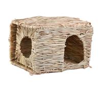 MagiDeal Maison en Herbe pour Lapins, cabane de lit Pliable en Herbe fabriquée à la Main avec Ouvertures, Maison de Jeu pour Furet Lapin Chinchilla