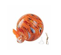 MagiDeal Mangeoire à Oiseaux Mangeoire Nectar Mangeoire Suspendue Distributeur Nourrisseur en Verre Décoratif avec Crochet et Corde pour Accrochage sous, Orange, Orange avec Motifs Multicolores